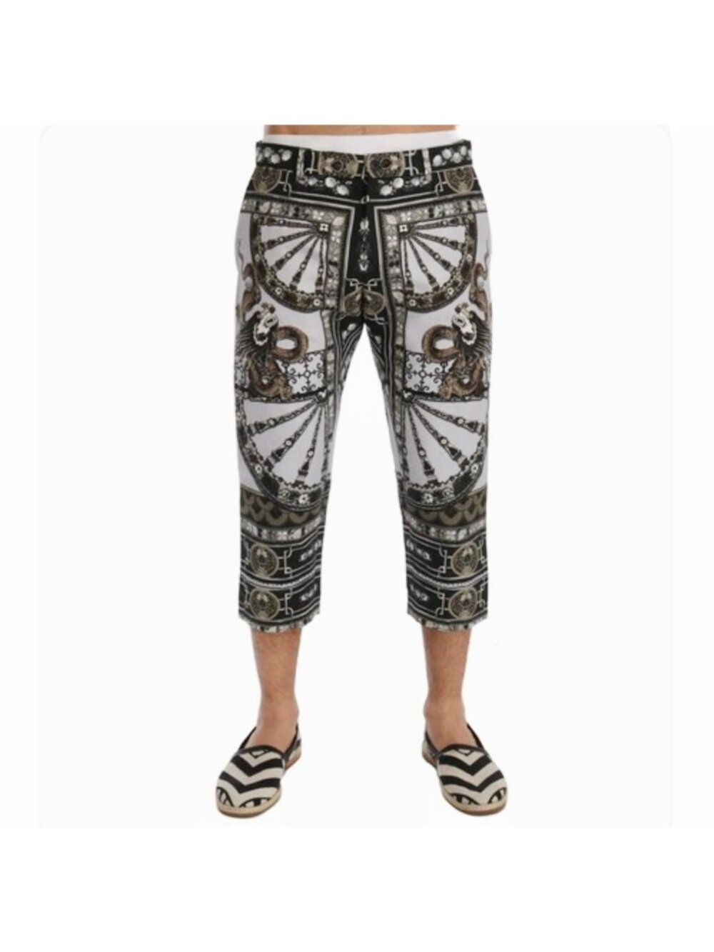 New Dolce & Gabbana 50 US 34 pants trousers chinoiserie dragon Carretto Sp'16